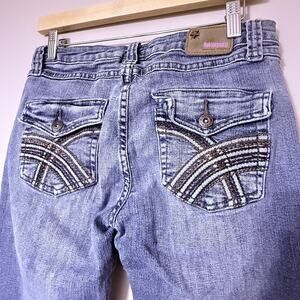VTG Y2k Bubblegum USA Juniors Jeans SIZE 11/12 31" Low Rise Flare Stretch Denim